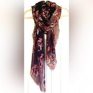 Vivante Long Lightweight Scarf Whimsigoth Dark Floral